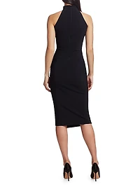 Halter Ruffle Midi Dress