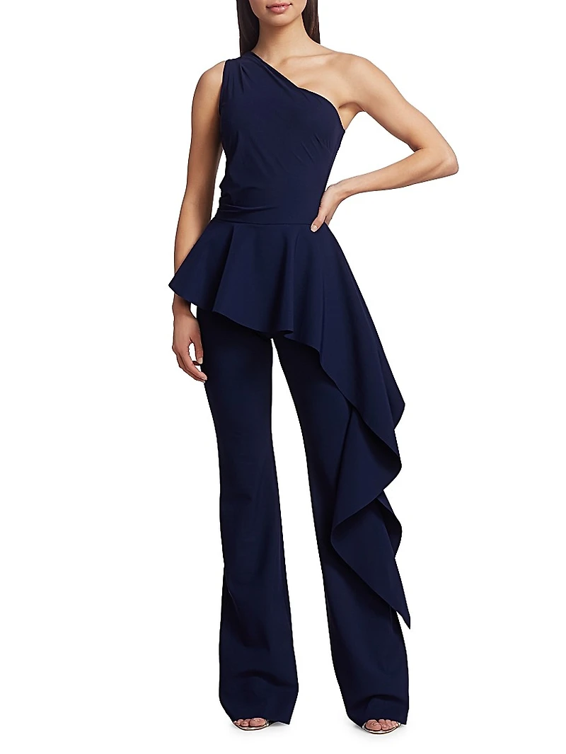 Kincso One-Shoulder Peplum Jumpsuit