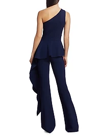 Kincso One-Shoulder Peplum Jumpsuit
