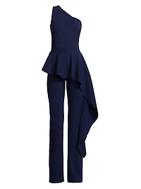 Kincso One-Shoulder Peplum Jumpsuit