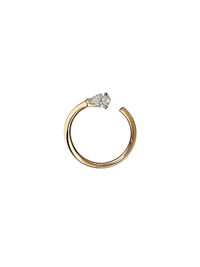 Serti Sur Vide 18K Rose Gold & 0.25 TCW Diamond Single Hoop Earring - Left Or Right