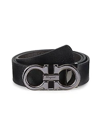 Gancini Adjustable Cut-to-Size Reversible Leather Belt