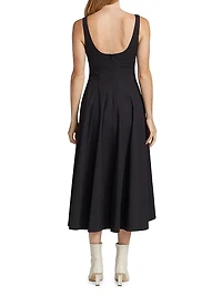 Wells Cotton Poplin A-Line Midi-Dress