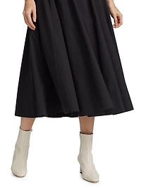 Wells Cotton Poplin A-Line Midi-Dress