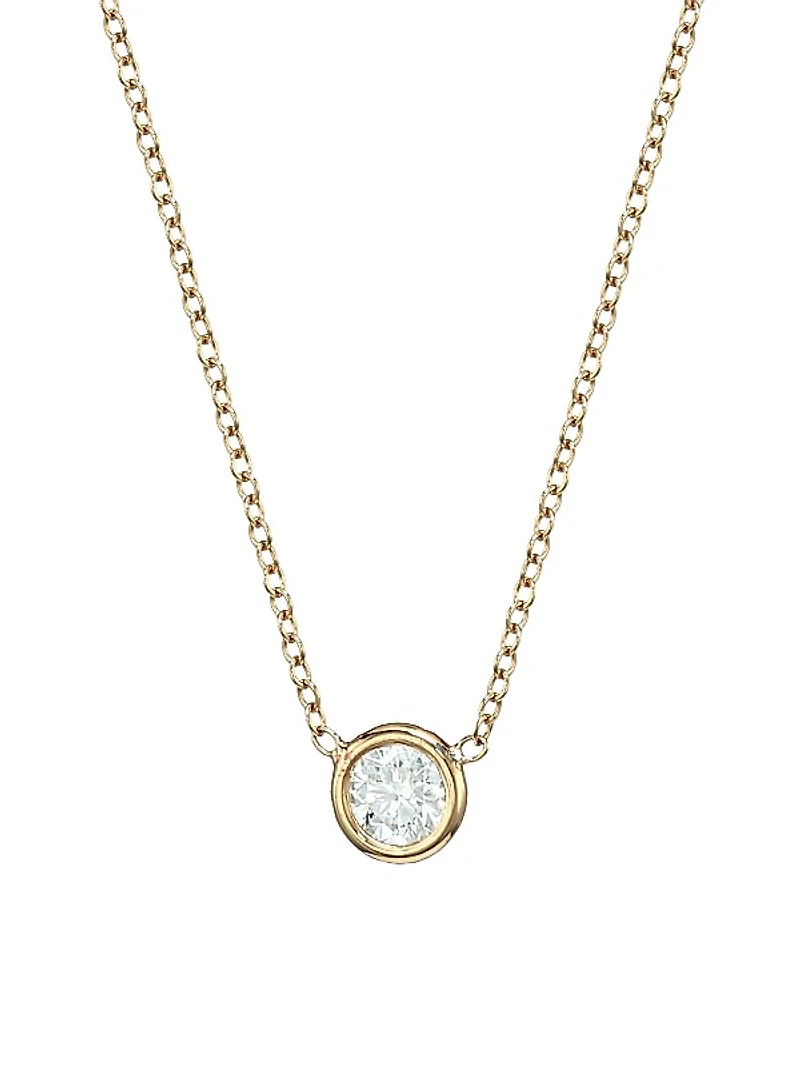 Paris 14K Yellow Gold & Diamond Pendant Necklace