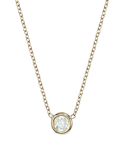 Paris 14K Yellow Gold & Diamond Pendant Necklace
