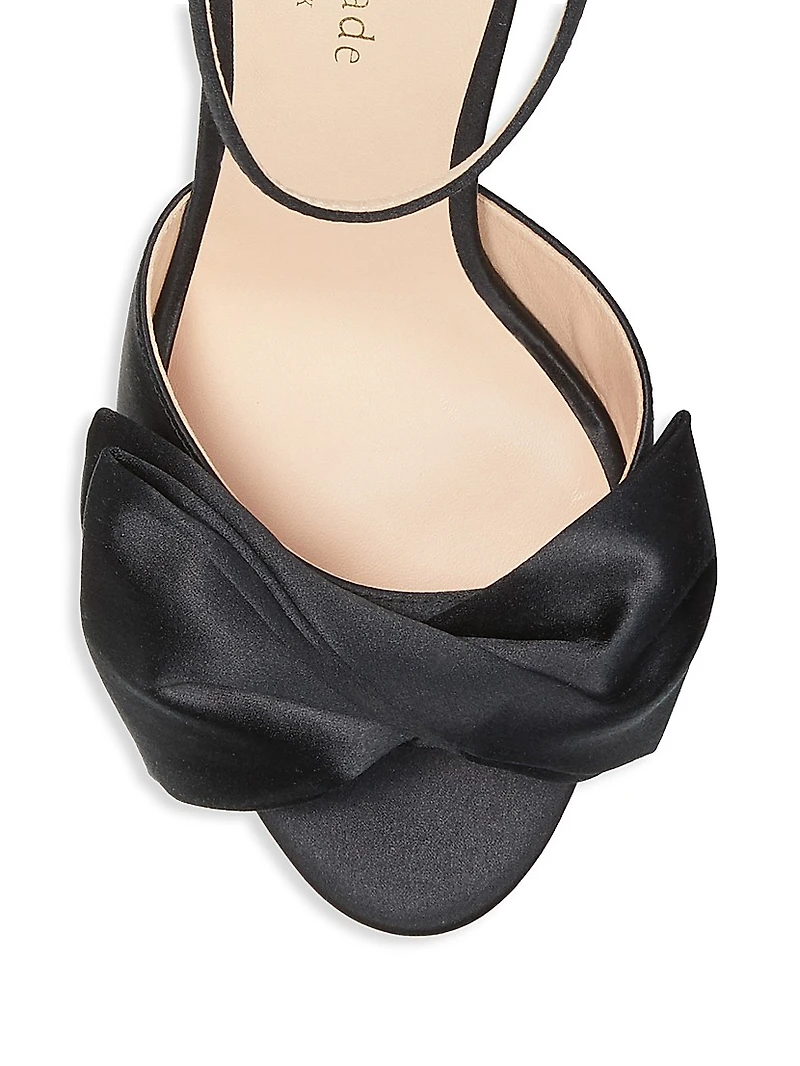 Bridal Bow Satin Platform Sandals