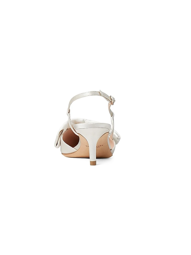 Marseille Bow Satin Slingback Pumps