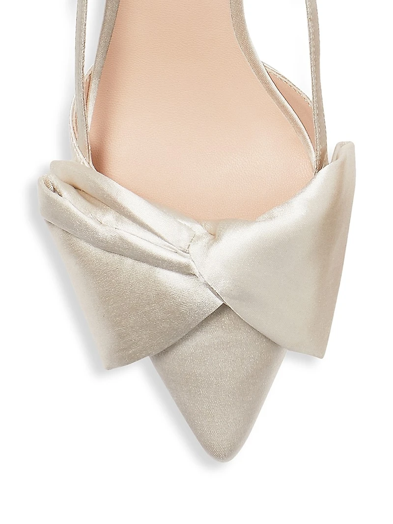 Marseille Bow Satin Slingback Pumps