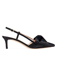 Marseille Bow Satin Slingback Pumps