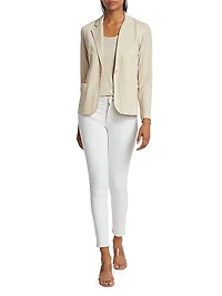 Stretch Linen-Knit Blazer