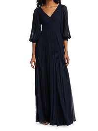 Chiffon Pleated Gown