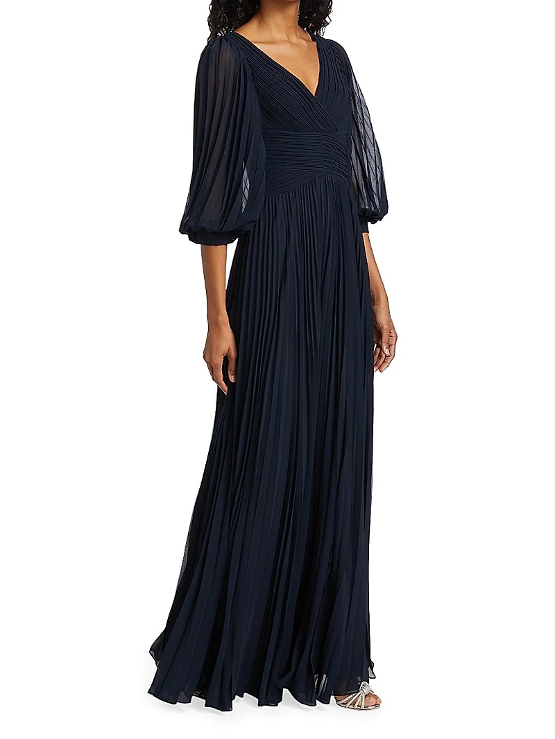 Chiffon Pleated Gown