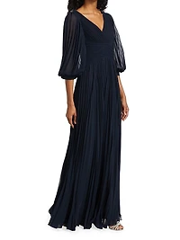 Chiffon Pleated Gown