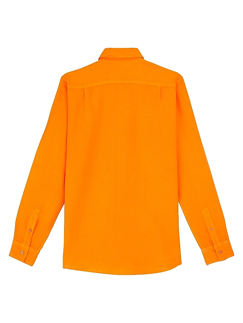 Long-Sleeve Linen Shirt