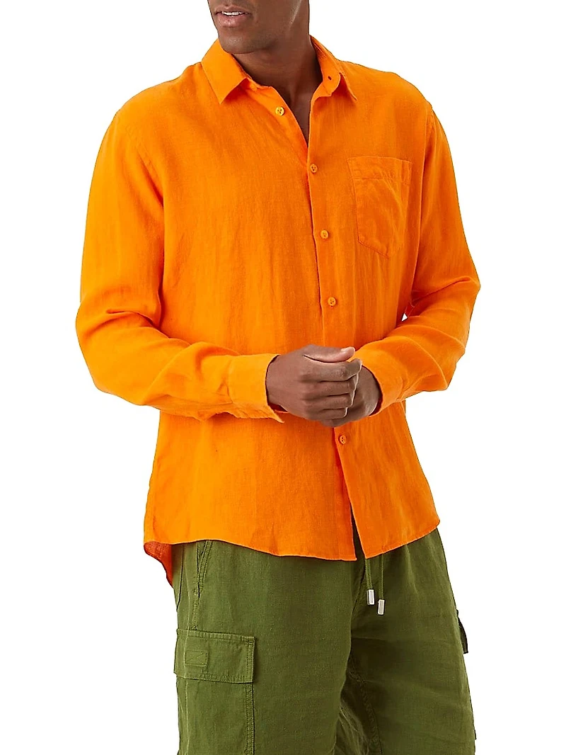 Long-Sleeve Linen Shirt