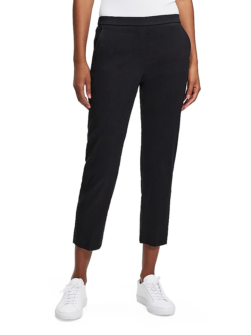 Treeca Linen Pull-On Crop Pants