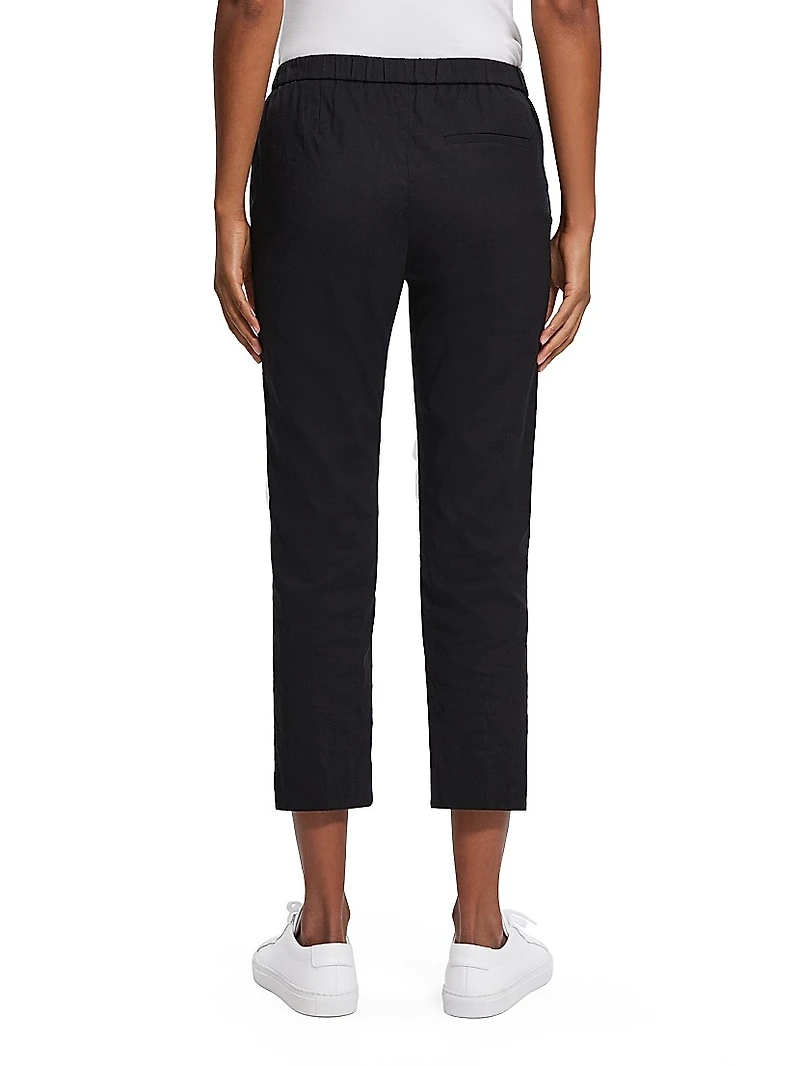Treeca Linen Pull-On Crop Pants