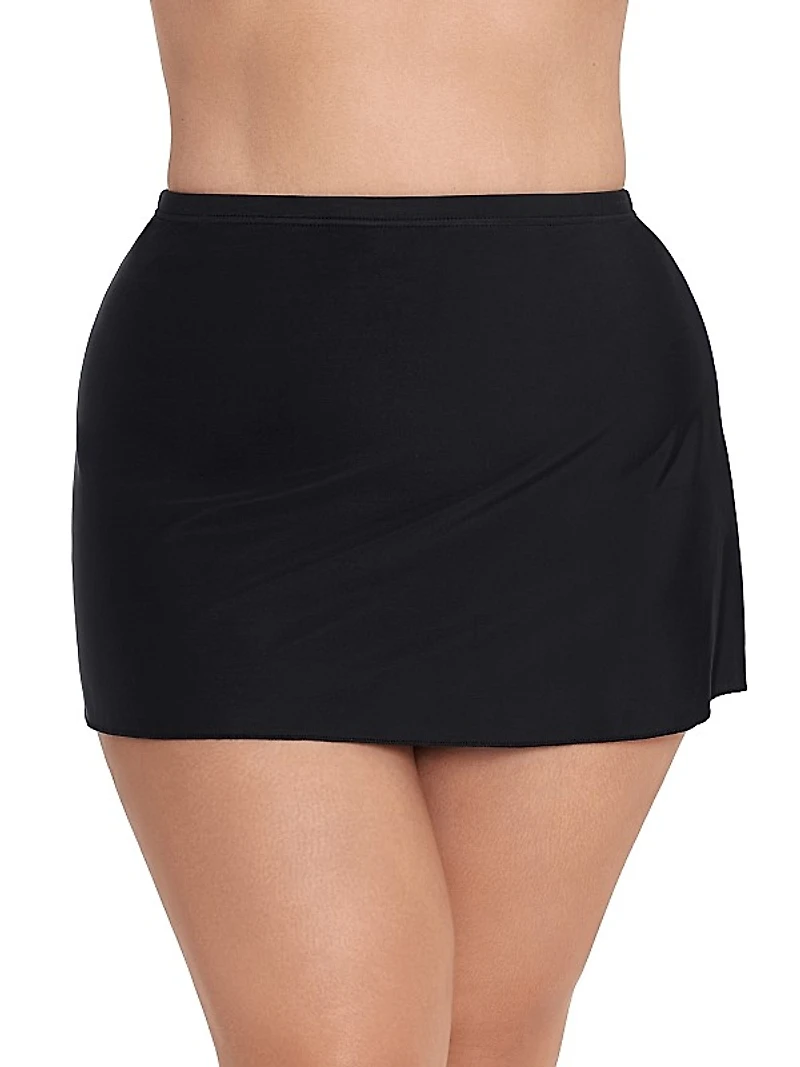 Plus Solid Skirted Swim Bottom