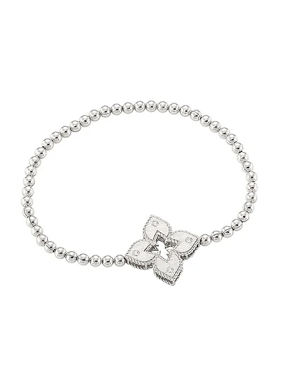 Petite Venetian Large Station 18K White Gold & Diamond Bracelet