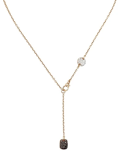Sabbia 18K Rose Gold & Tri-Color Diamond Lariat Necklace