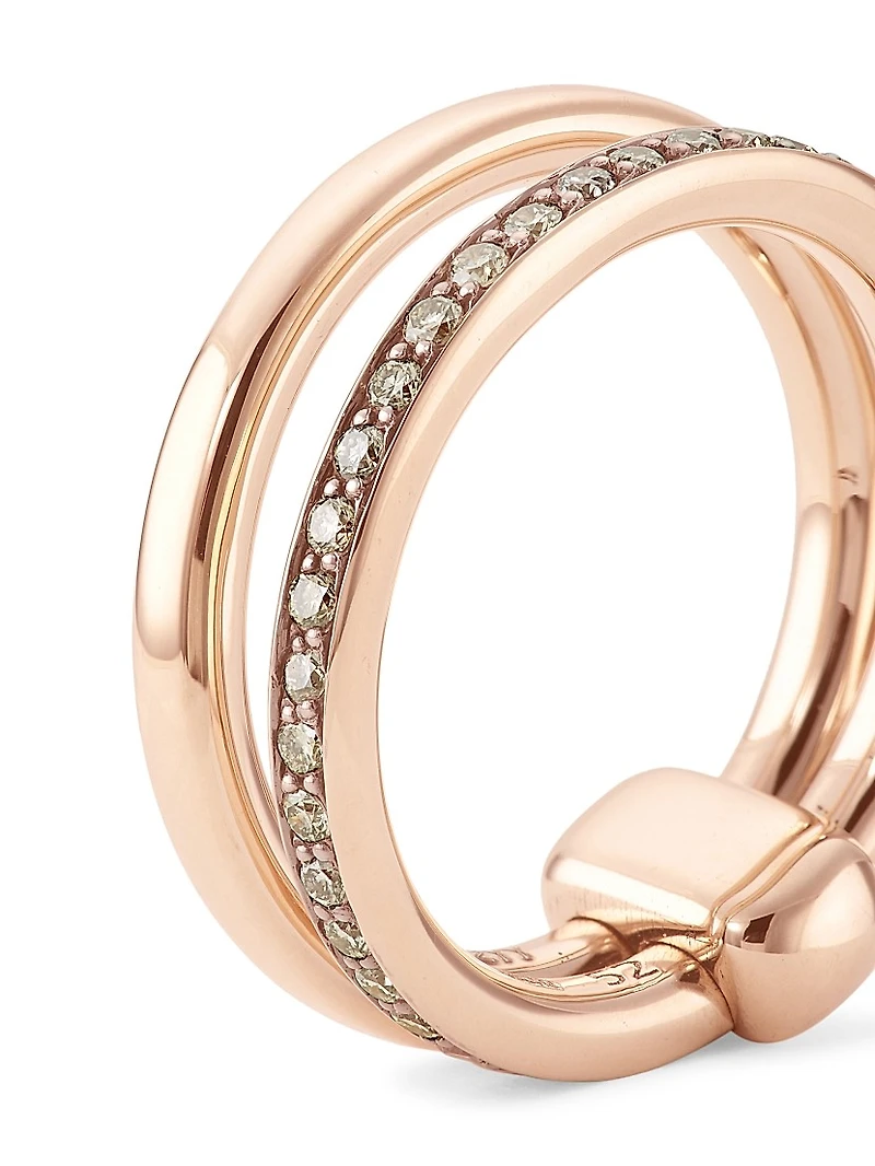 Iconica 18K Rose Gold & Brown Diamond Stack Ring