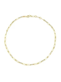 18K Yellow Gold Paper Clip Chain Necklace