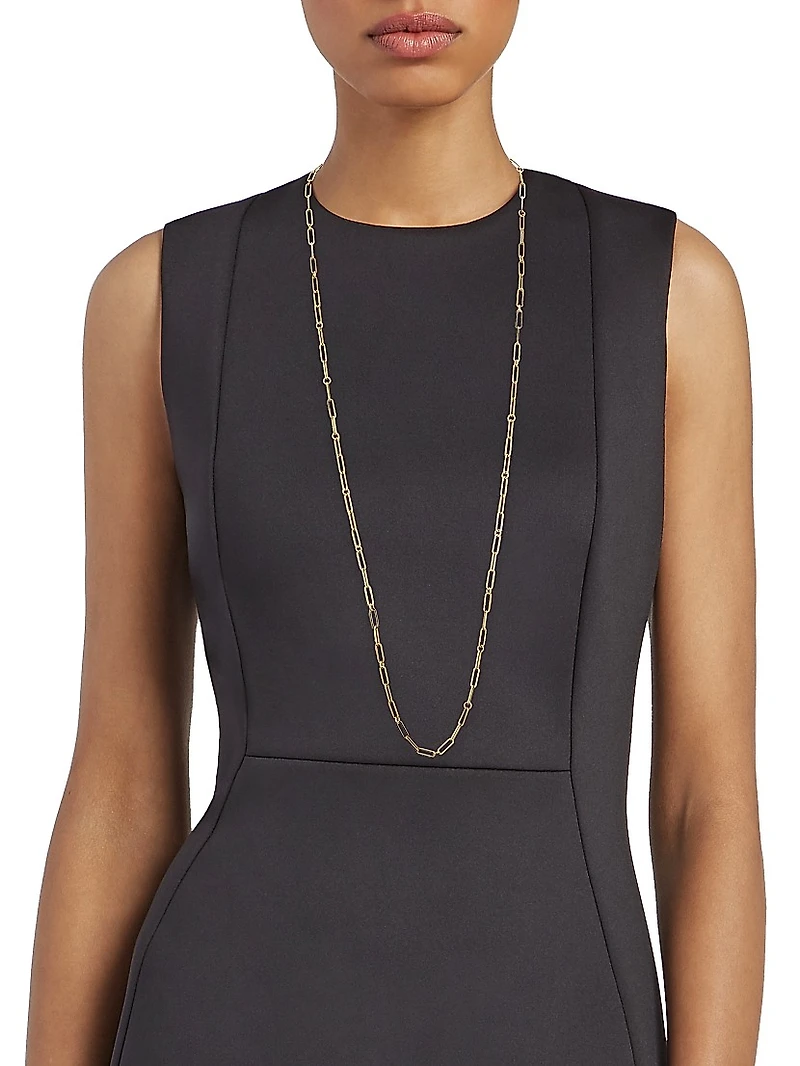 18K Yellow Gold Paper Clip Chain Necklace