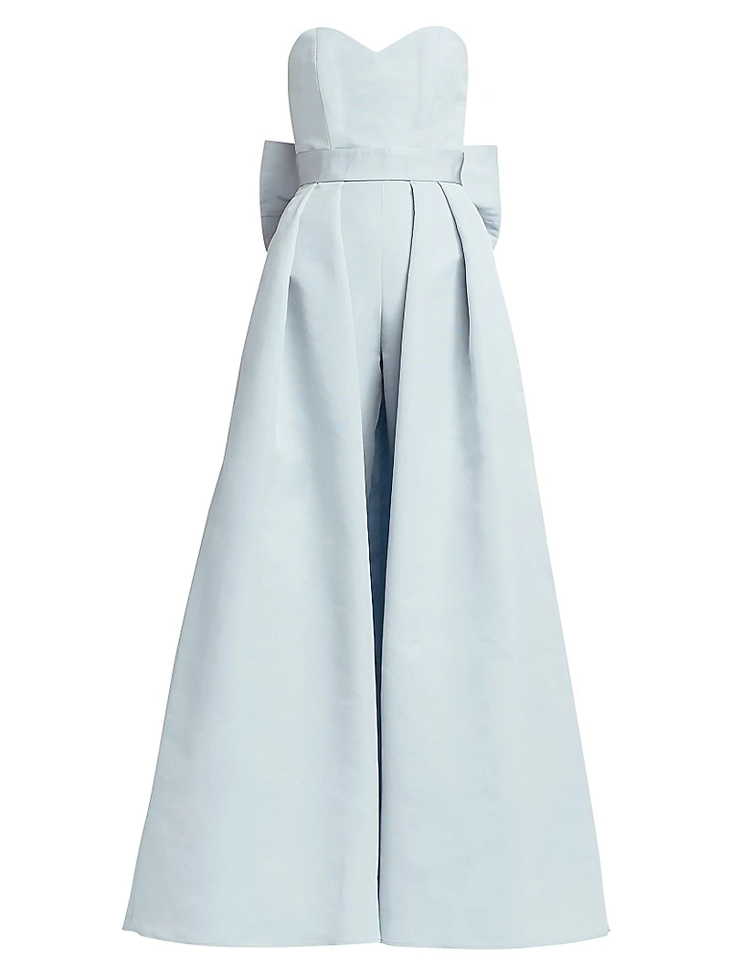 Silk Faille Bow Back Convertible Skirt Jumpsuit