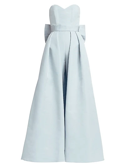 Silk Faille Bow Back Convertible Skirt Jumpsuit