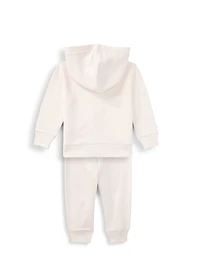 Baby Girl's 2-Piece Polo Bear Hoodie & Joggers Set