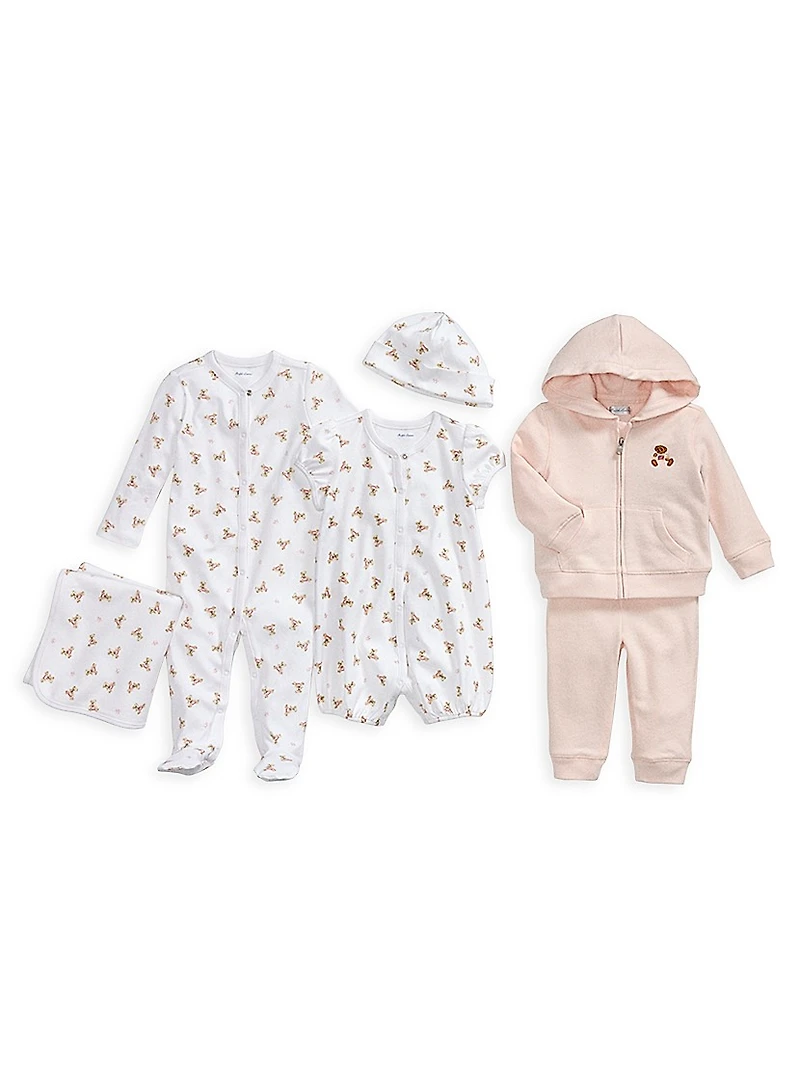 Baby Girl's 2-Piece Polo Bear Hoodie & Joggers Set