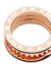 B.zero1 Rock 18K Rose Gold & Black Ceramic 2-Band Ring