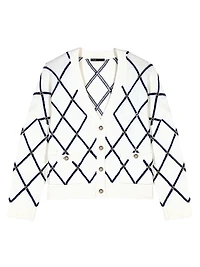 Diamond Pattern Knitted Cardigan