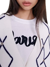 Diamond Pattern Knitted Cardigan