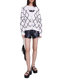 Diamond Pattern Knitted Cardigan