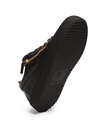 Briel Side Zip Leather Low-Top Sneakers