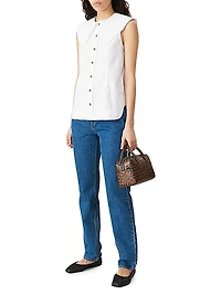 Puritan Collar Sleeveless Blouse
