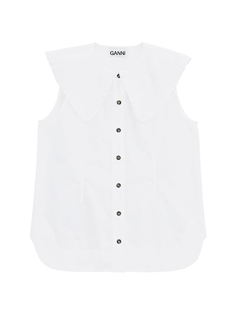 Puritan Collar Sleeveless Blouse
