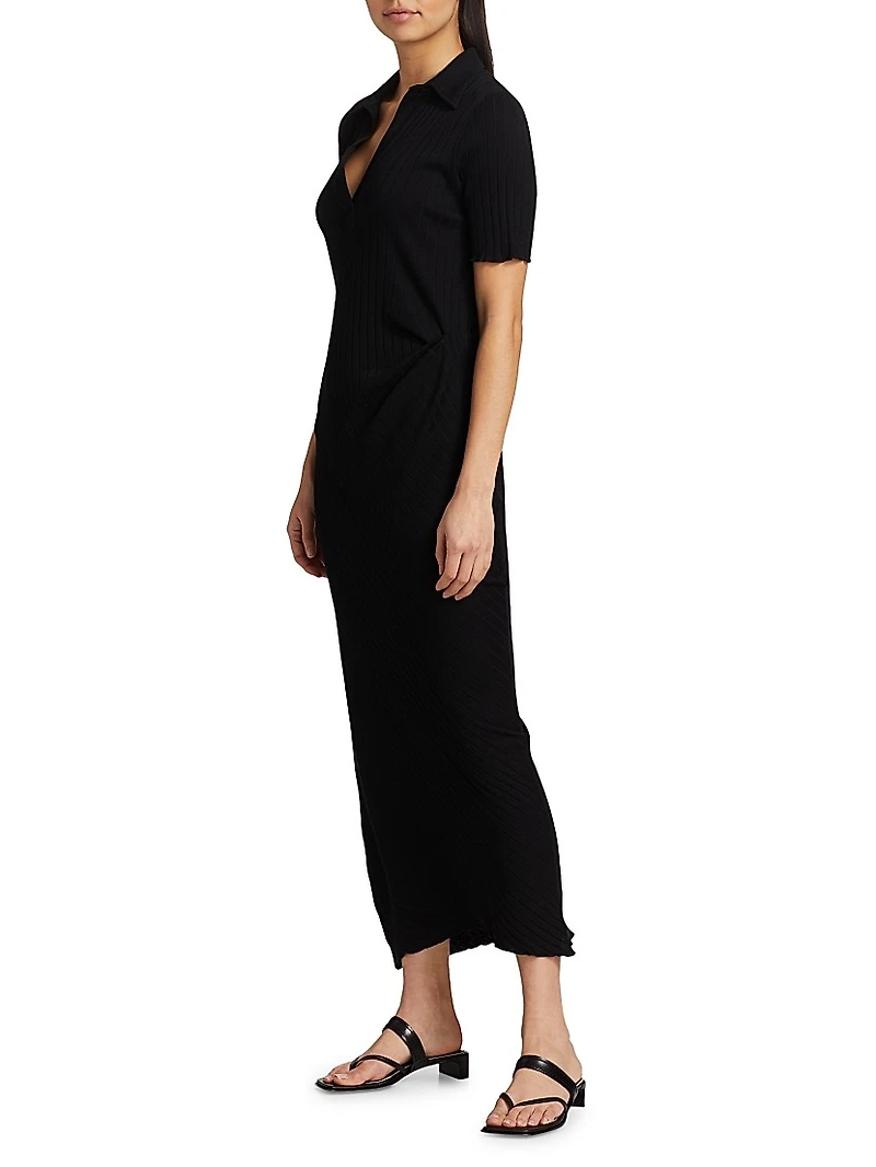 Retro Rib Polo Maxi Dress