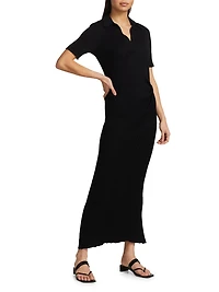 Retro Rib Polo Maxi Dress