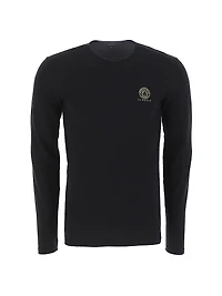 Long-Sleeve Cotton Stretch Crewneck