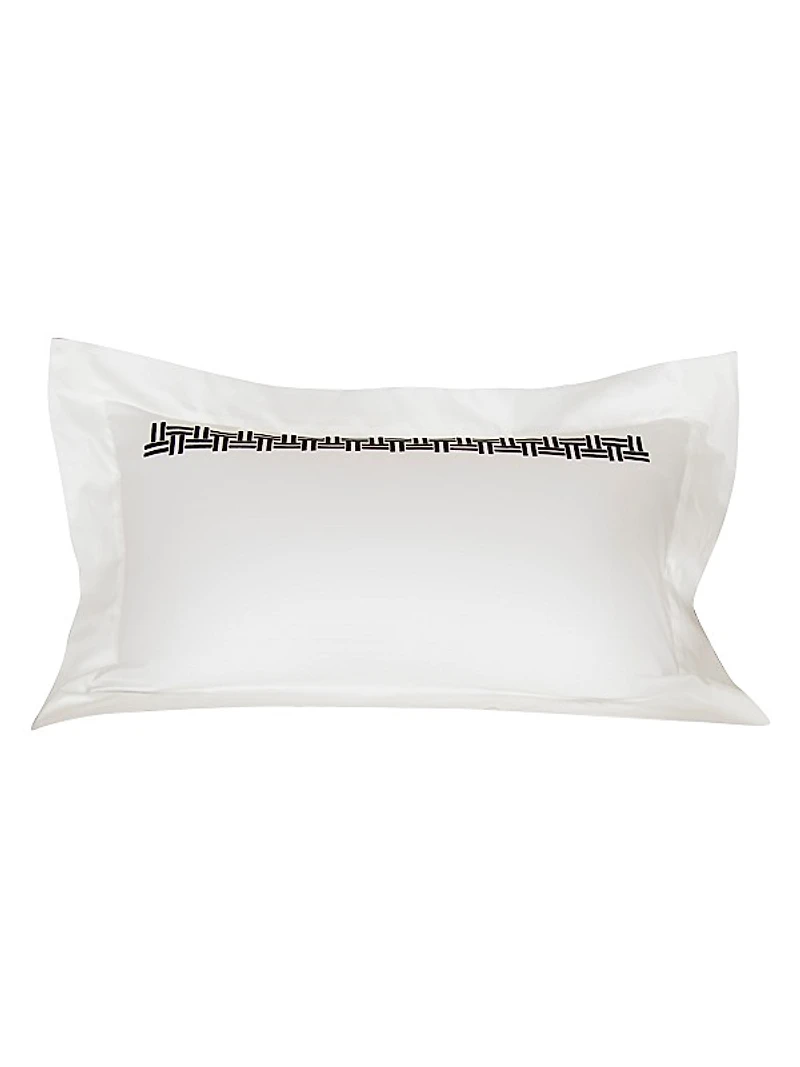 Basketweave Embroidery 295 Thread Count Sham