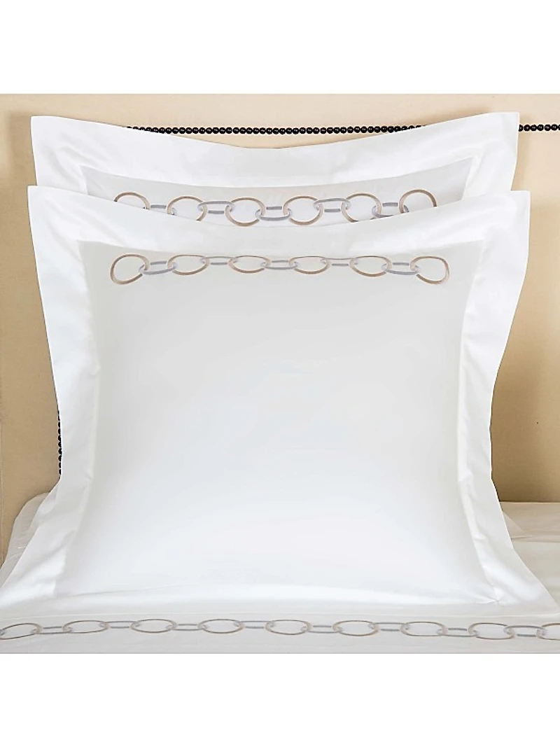 Links Embroidery 300 Thread Count Sham