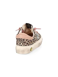 Little Girl's & Girl's May Leopard-Print Leather Sneakers