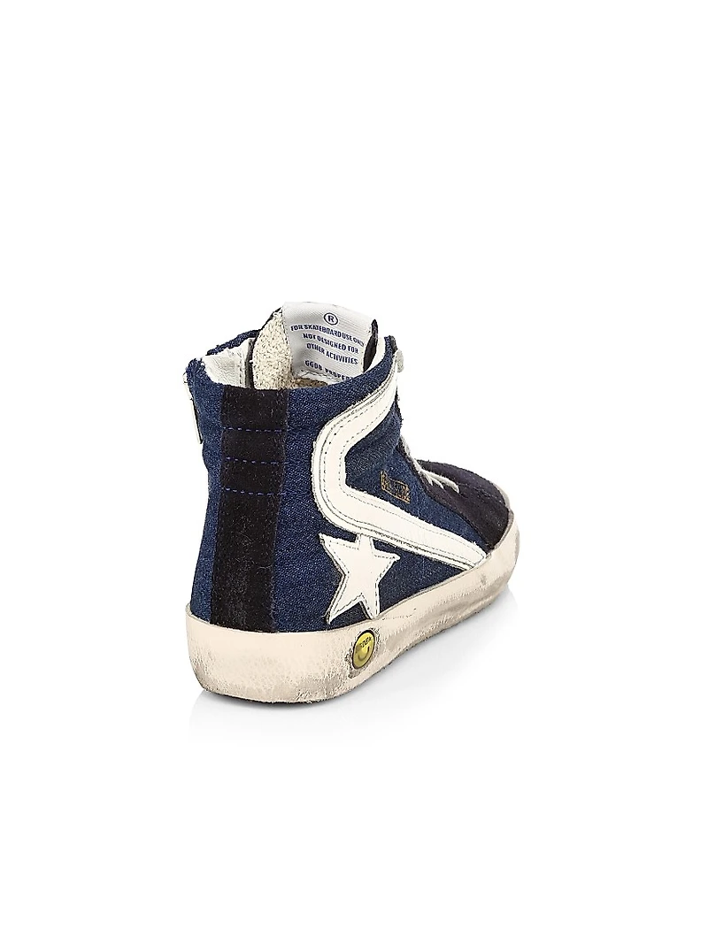 Baby's, Little Kid's & Kid's Slide High-Top Leather Star & Wave Sneakers
