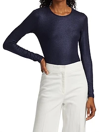 Metallic Long-Sleeve Top