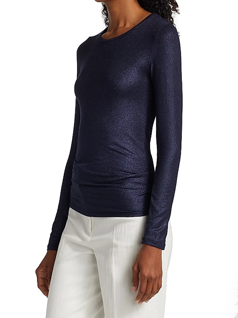 Metallic Long-Sleeve Top