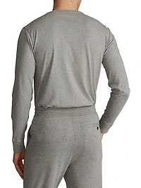Long-Sleeve Cotton Henley T-Shirt