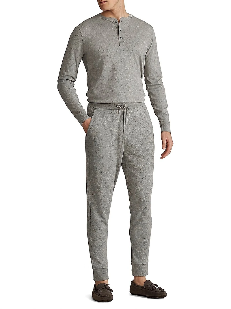 Long-Sleeve Cotton Henley T-Shirt